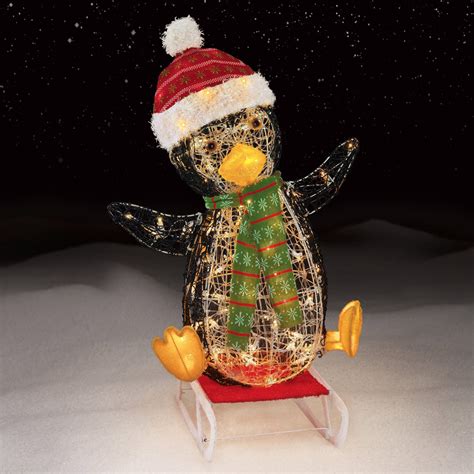 Trimming Traditions 32 100 Light Sledding Icy Penguin Christmas