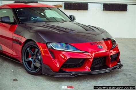 Seibon Ts Style Red Dry Carbon Hood For 2020 2021 Toyota Gr Supra