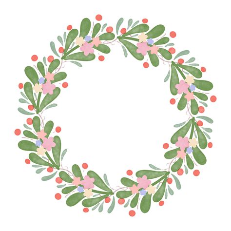 A Lush And Colorful Wreath Of Flowers And Leaves Is Digitally Painted