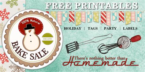 Bake Sale Printable Stickers And Tags 100 Organic All Natural