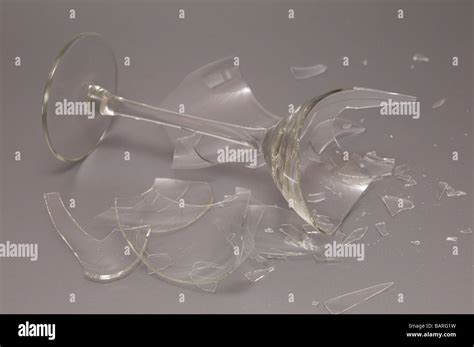 Broken Wine Glass Stock Photo Alamy