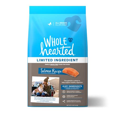 Artificial food coloring dyes are unnecessary and potentially harmful ingredients. WholeHearted Grain Free Limited Ingredient Salmon Recipe ...