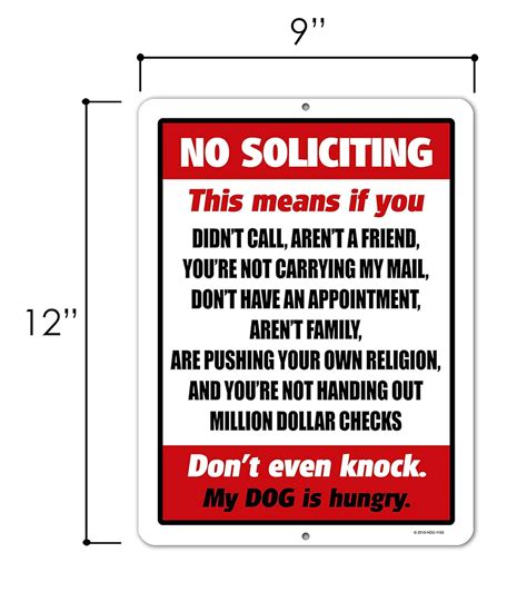 Funny Novelty No Soliciting Warning Sticker Decal Sign Funny Humor Door