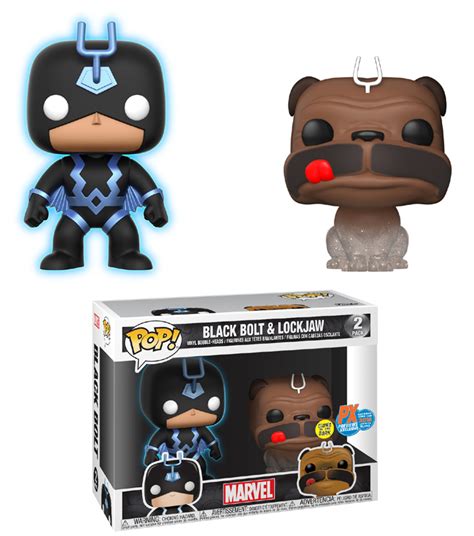 Sdcc 2018 Exclusive Funko Pop Black Bolt And Lockjaw 2 Pack Marvel Toy
