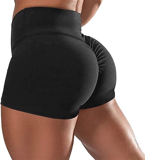 Yofit Women Ruched Yoga Shorts Butt Lifting High Waist Tummy Control Gym Shorts For