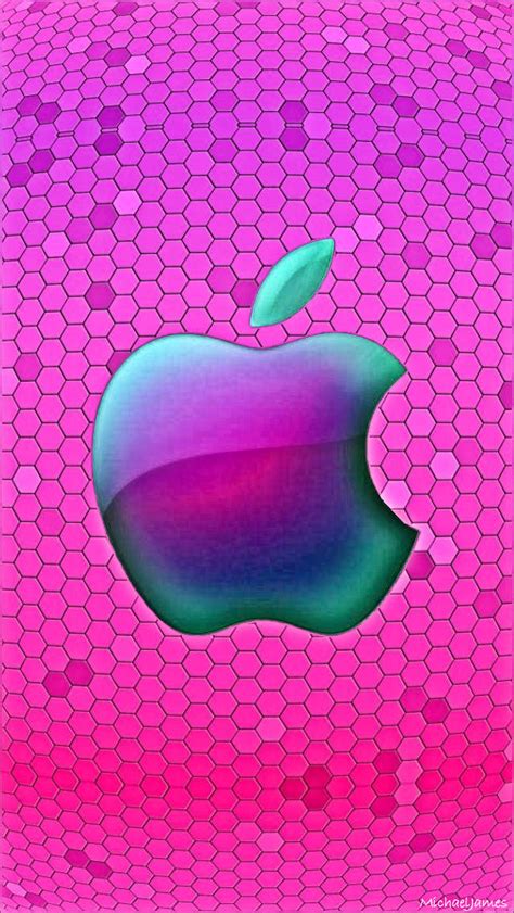 Apple Honeycomb Pink Apple Logo Wallpaper Iphone Apple Wallpaper