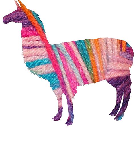 Yarn Neon Llama Design Funny Digital Art By Kaylin Watchorn