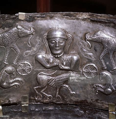 Gundestrup Cauldron Celtic Goddess With Elephants Danish C100 Bc