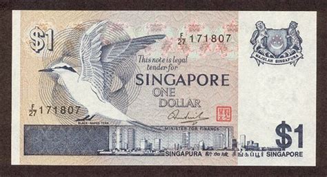 Singapore 1 Dollar Banknote Bird Seriesworld Banknotes And Coins