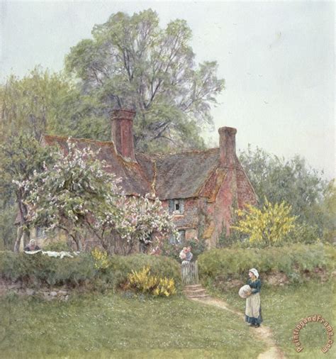 Helen Allingham Cottage At Chiddingfold Painting Cottage At