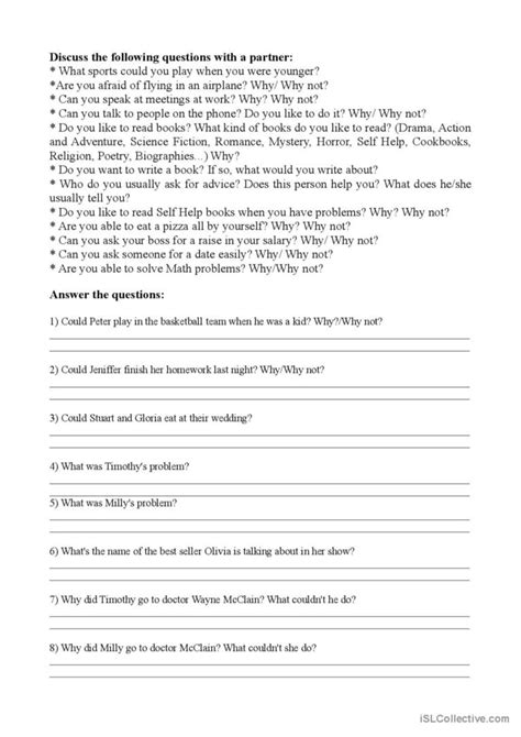 Can Could Be Able To Listenin English ESL Worksheets Pdf Doc
