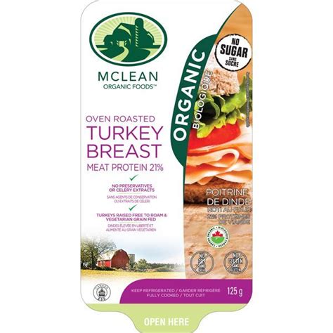 Organic Sliced Oven Roasted Turkey Breast Mclean Meats Clean Deli