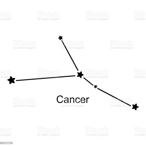 Constellation Of Zodiac Sign Cancer On White Background Vector