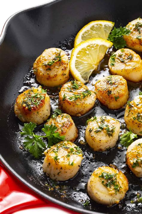 Seared Scallops With Garlic Butter Wholesome Yum