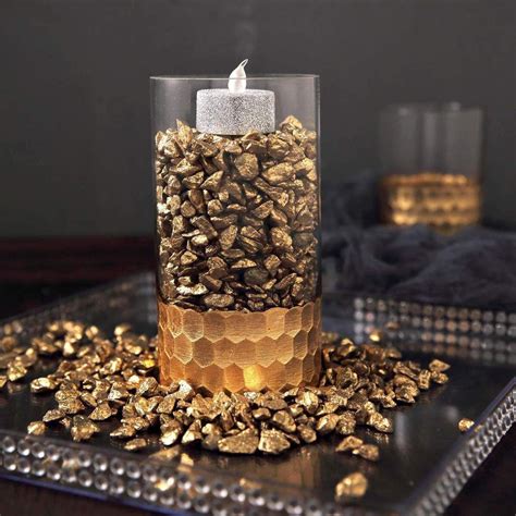 Metallic Gold Decorative Crushed Gravel Pebble Stone Vase Fillers