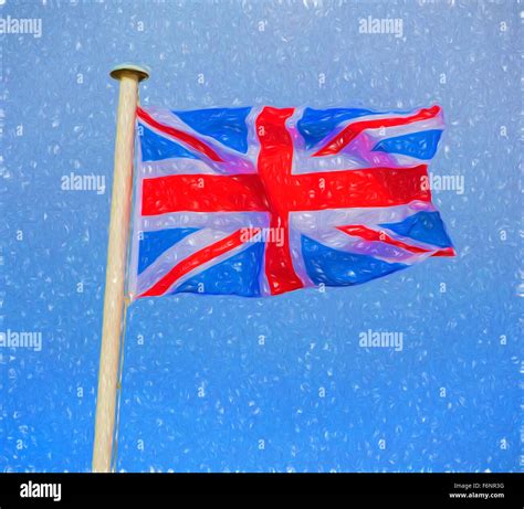 Union Jack Flag Flapping In The Wind Stock Photos And Union Jack Flag