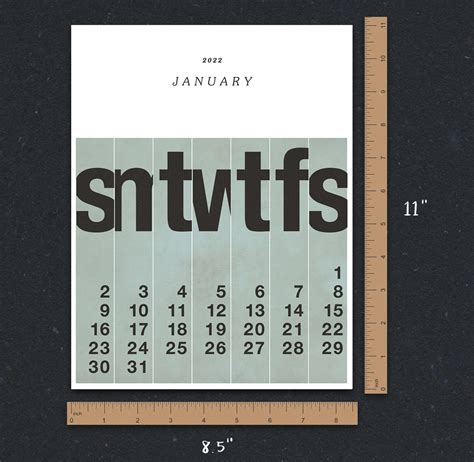 2022 Minimalist Printable Calendar September 2021 December Etsy