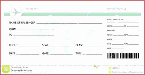 Free Printable Airline Ticket Template Pdf