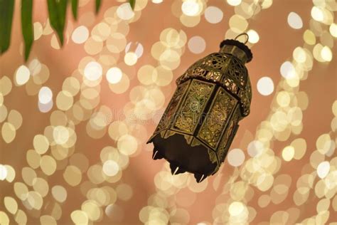 Traditional Arabic Lantern Lit Up For Celebrating Holy Month Of Ramadan