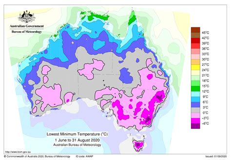 Australia Lowest Minimum Temperature Winter 2020 Australia Map