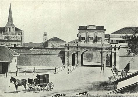One Of The Four Gates At Bombay Fort C 1850 Historical India