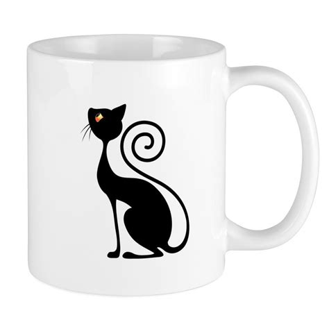 Black Cat Vintage Style Design 11 Oz Ceramic Mug T Cups Etsy