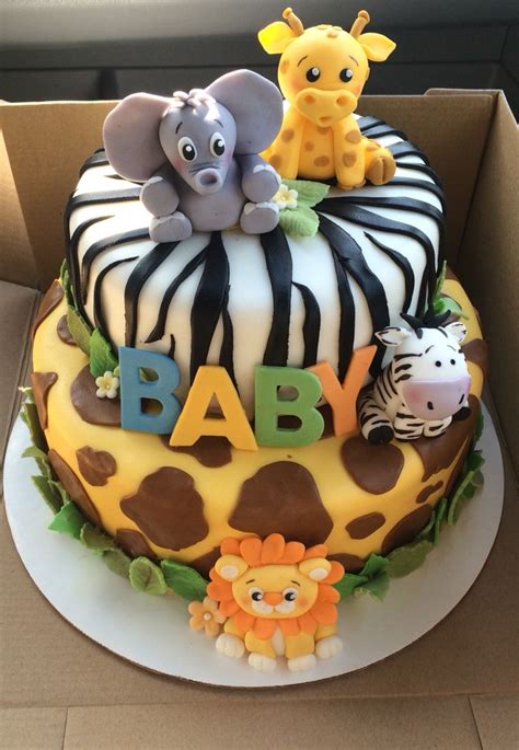 Jungle Fever Safari Theme Baby Shower Cake Safari Baby Shower Cake