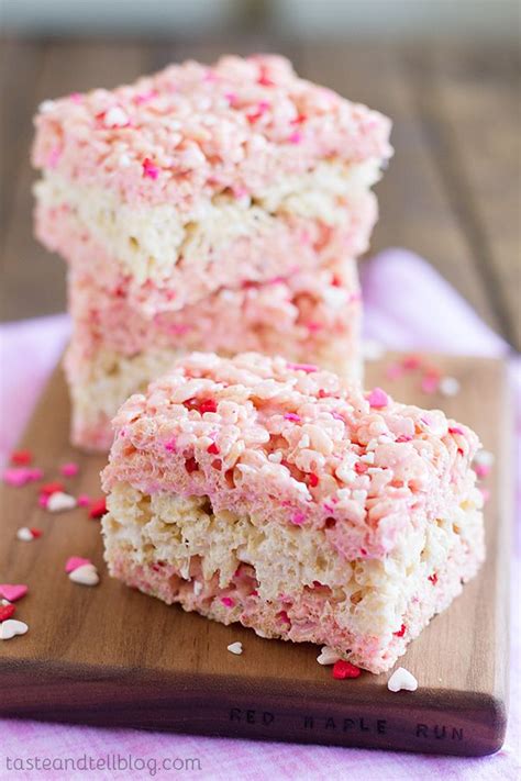 Layered Strawberry Sprinkle Krispies Recipe Valentine Desserts