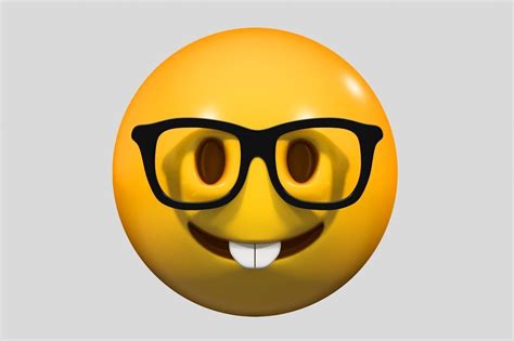 Emoji Nerd Face Love 3d Cgtrader