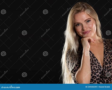 Portrait Of A Pretty Blonde Girl With A Beautiful Smile Panoramic