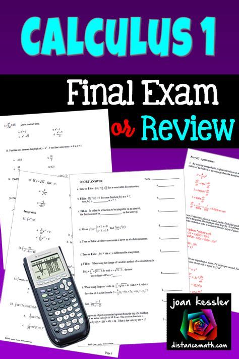 Our final exam grade calculator calculates the final exam grade you would need to get a desired overall course grade and would require you to input your current course percentage grade as well as the weight of the final as a percentage. Final Exam Review Calculus 1 2 Full Book | Read Online ...