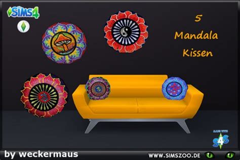 Blackys Sims 4 Zoo Mandala Pillows By Weckermaus • Sims 4 Downloads