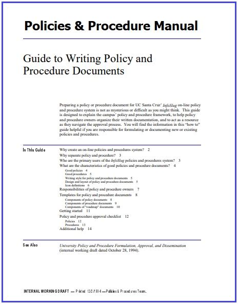 Template Business Policies And Procedures