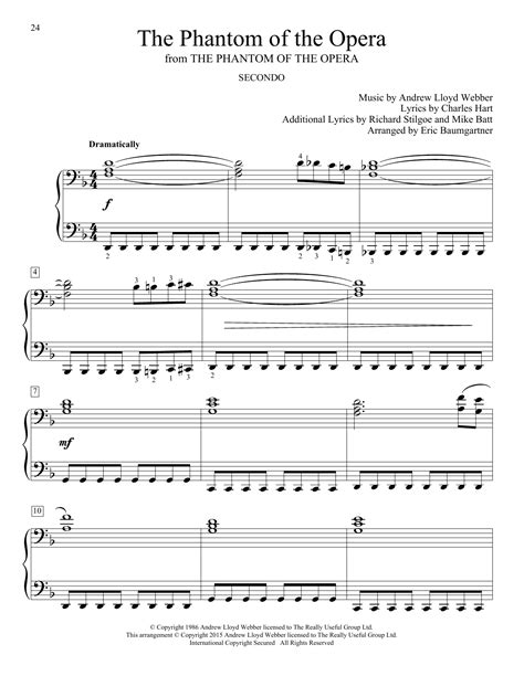 Piano lyrics title song the phantom of the opera. The Phantom Of The Opera Sheet Music | Eric Baumgartner | Piano Duet