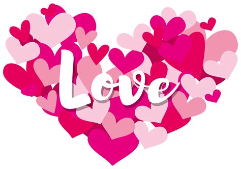 Velentine Card Template With Word Love On Heart Shapes 418221 Vector