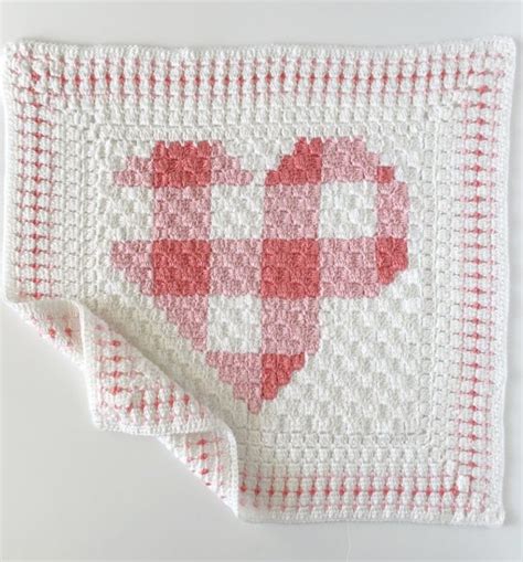 Crochet Gingham Heart Blanket Daisy Farm Crafts