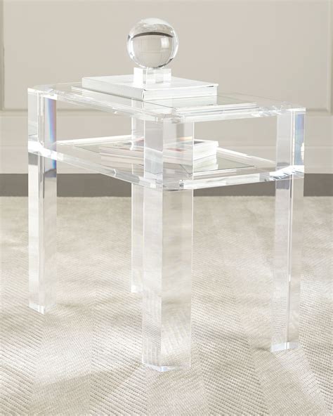 Acrylic end table, 21x12x21, 1/2 thick, clear by southeastflorida (20) $179. Interlude Home Landis Acrylic Side Table | Neiman Marcus