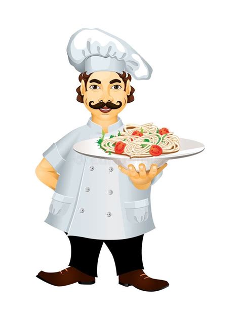 Italian Chef Stock Vector Illustration Of Serving Menu