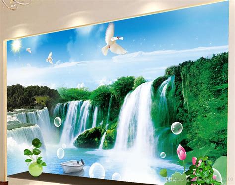 Waterfall Landscape Water View Tv Wall Mural 3d Wallpaper 3d Wall