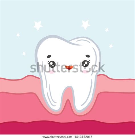 Happy Tooth Gums Vector Illustration Cartoon Stock Vector Royalty Free