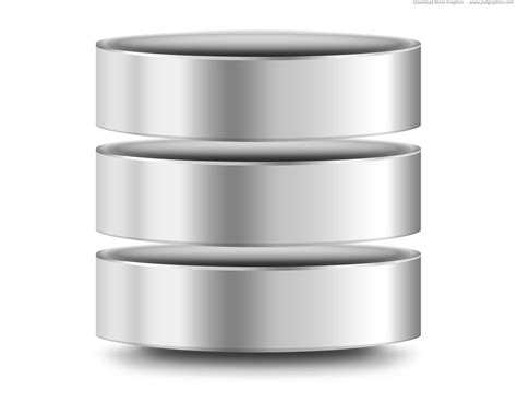 Silver computer database icon (PSD) | PSDGraphics