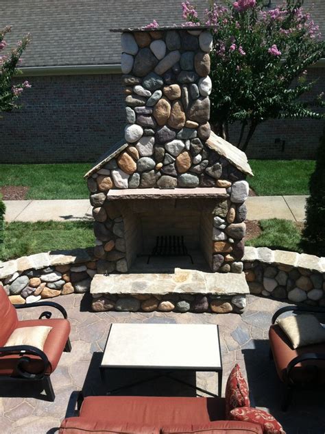 Outdoor Fireplace With Brick Paver Patio Creativestonelandscaping