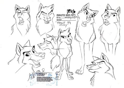 Model Sheet For Balto Wolf Character Animation Sketches Character