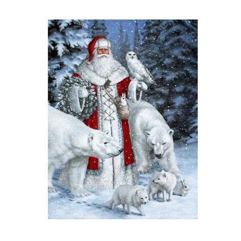 5d Christmas Santa Claus Animal Snow Scene Diy Diamond