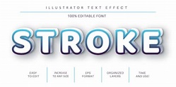 Premium Vector | Stroke text effect, font style