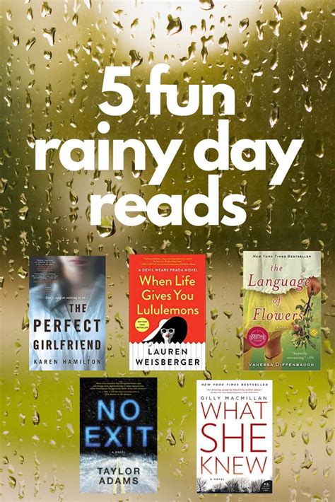 Rain Drops On The Window With Five Books In It And Text Reading 5 Fun