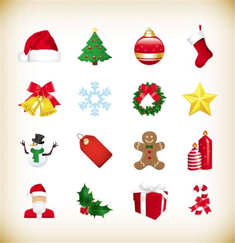 Christmas Icons Set Vector Graphics Free Vector Graphics All Free