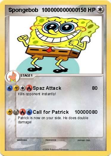Pokémon Spongebob 100000000000 100000000000 Spaz Attack My Pokemon Card