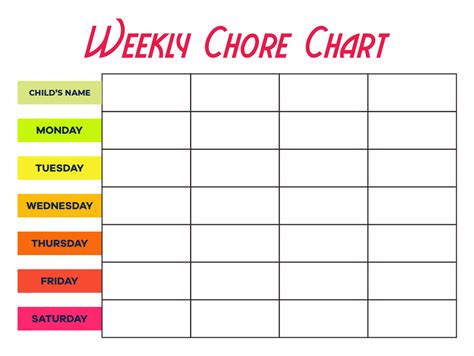 10 Best Monthly Chore Chart Printable Templates