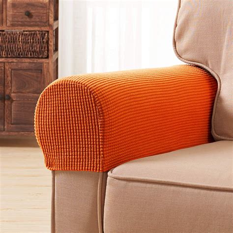 Subrtex Spandex Stretch Fabric Armrest Covers Anti Slip Furniture